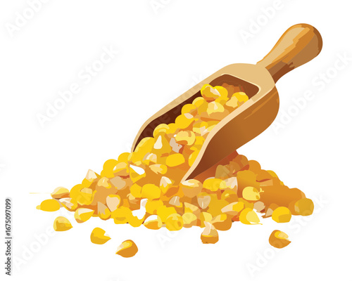  A generous amount of corn kernels spilling out, a perfect symbol for plenty and abundance - Vector Illustration