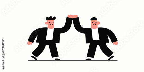 Two animated business figur...