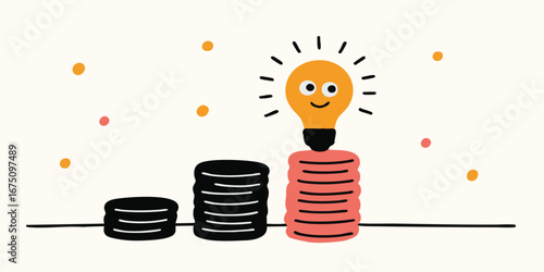 A bright idea illuminating the path to financial growth and opportunity, illustrating the potential of innovation and investment.