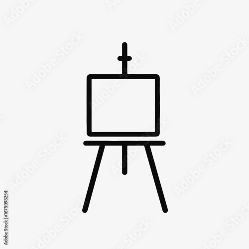 Simple artistic easel design representing creativity and inspiration as minimalist vector silhouette