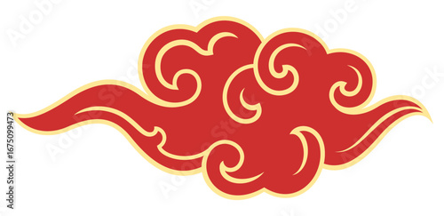japanese cloud traditional style element decorate chinese korean thai tibetan japanese cloudscape concept calligraphy line