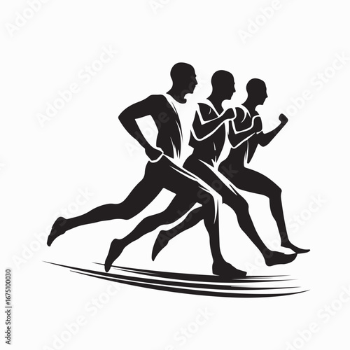Marathon Runner Logo Vector Illustration Isolated Background