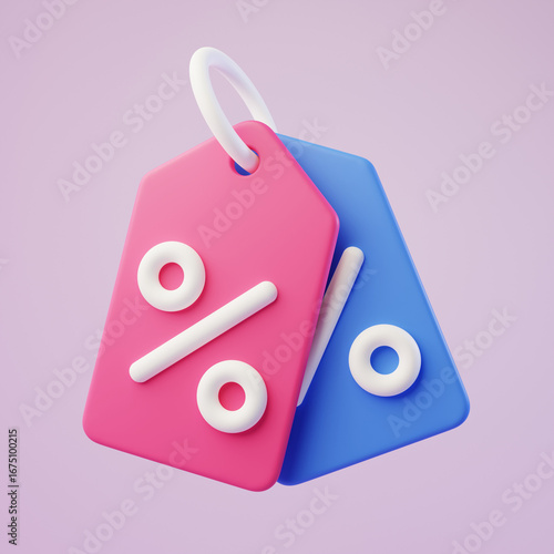 Coupon discount discount coupon promotion label hanging 3D