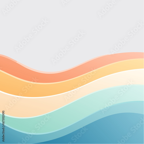 Abstract Pastel Color Waves Background