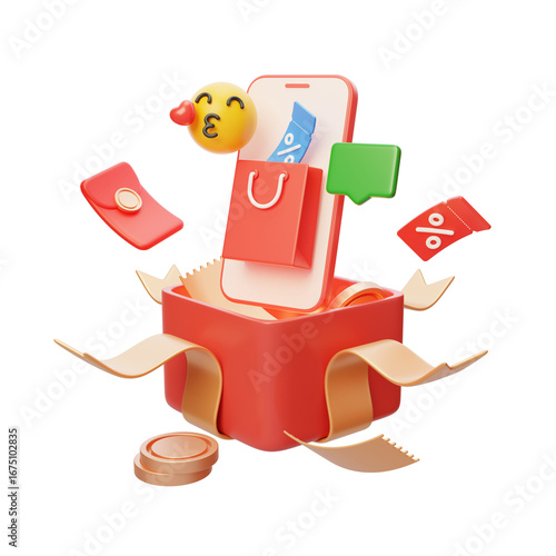 Social e-commerce Convenient Shopping event gifts 3D