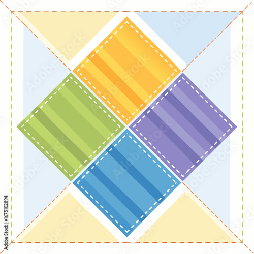 Colorful Geometric Patchwork Design