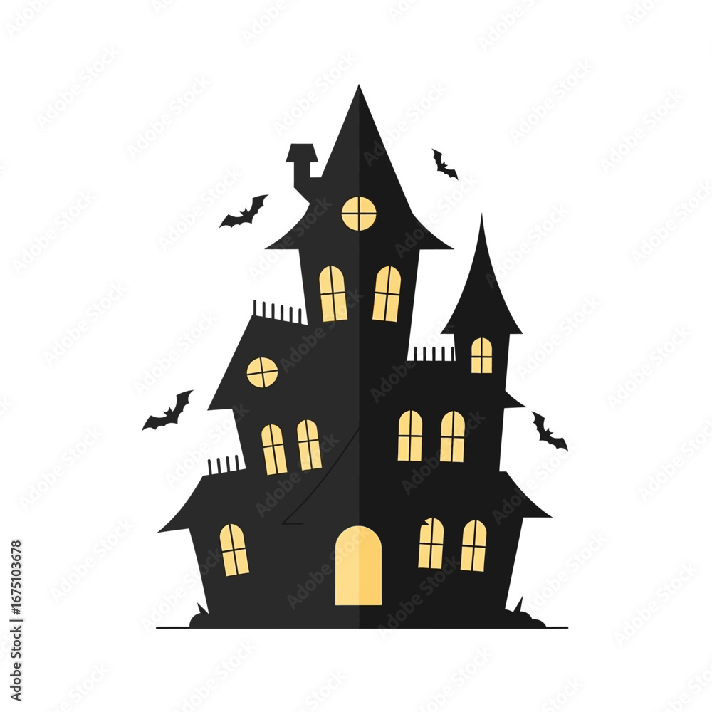 custom made wallpaper toronto digitalSpooky Halloween Castle Illustration