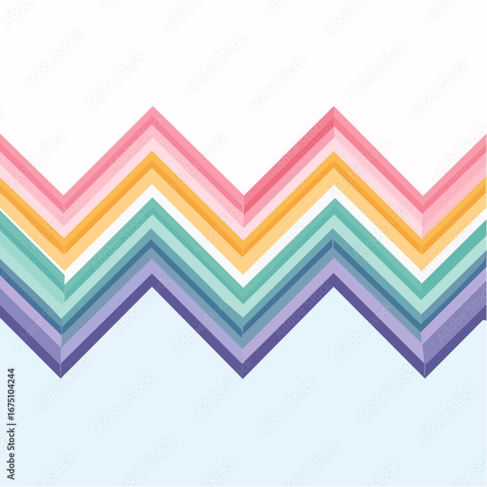 Obraz premium Colorful Pastel Zigzag Pattern Background