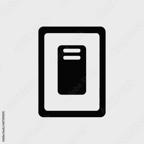 Simple light switch icon outlined for clean presentation, dark light switch silhouette