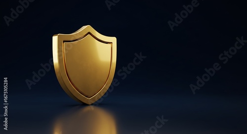 golden shield on black background