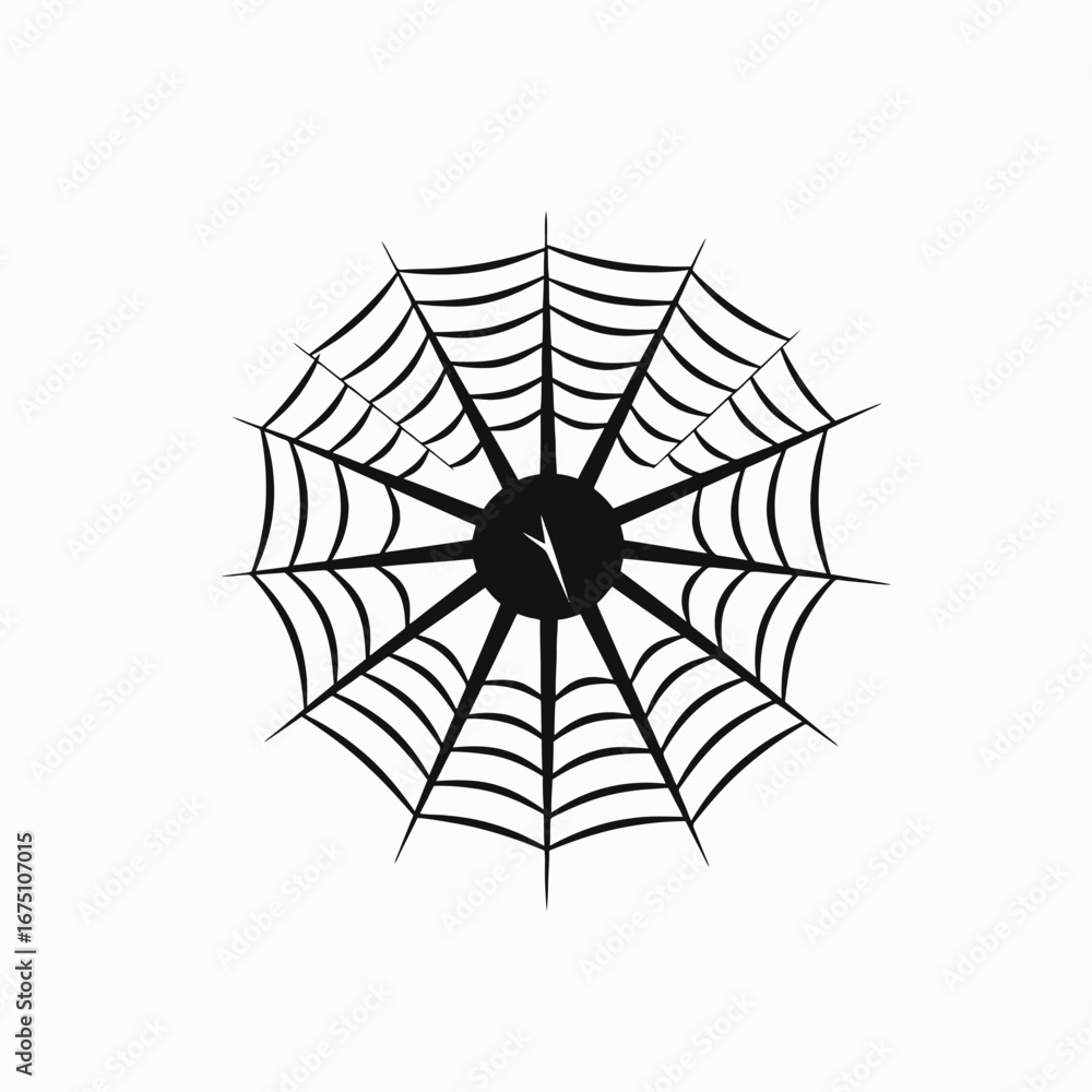 Obraz premium Intricate spiderweb design showcasing arachnid's creation as a minimalist Halloween silhouette