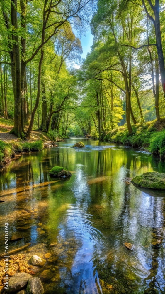 Fototapeta premium River in forest ecosystem