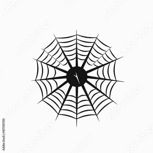 Intricate spiderweb design showcasing arachnid's creation as a minimalist Halloween silhouette