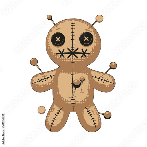 Isolated Voodoo Doll for Magic Rituals.