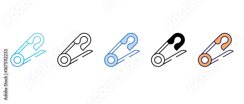 Safety Pin icon design with white background stock illustration