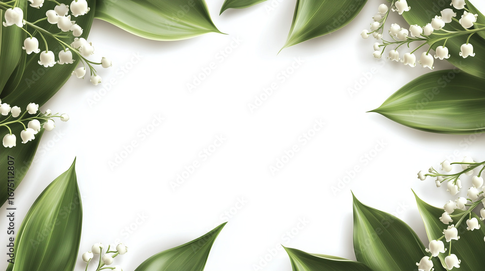 Naklejka premium スズランのフレーム / Lily of the Valley Frame