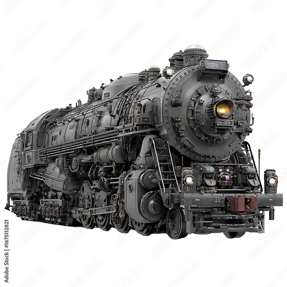 Naklejka premium Majestic Steam Locomotive: A Powerful Machine of the Rails