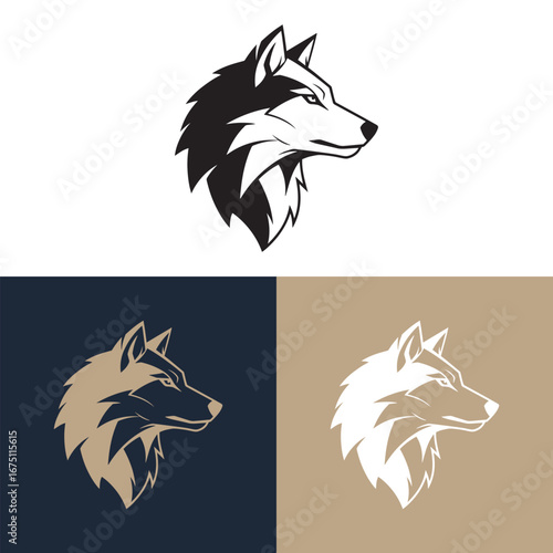 Fierce Wolf Head in Profile, Vector Illustration