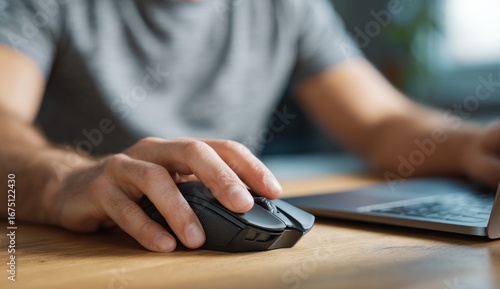 Person using computer mouse