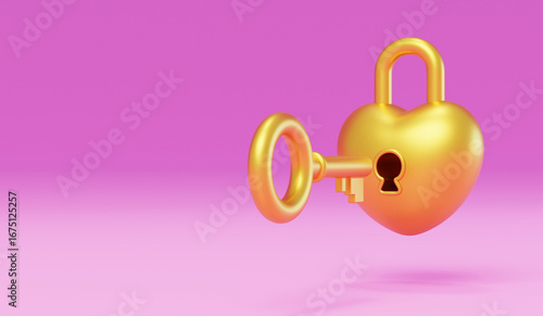 фотографія Heart-shaped lock 3D model Valentine's Day Heart-shaped lock