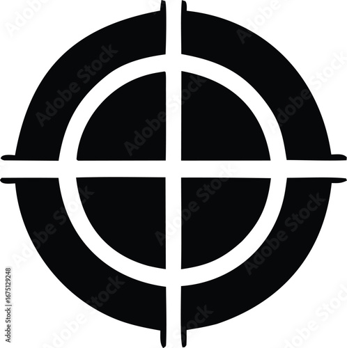Precision target symbol graphic round center aim crosshairs focus symbol design element