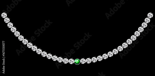 Stunning Diamonds Necklace Antique Jewelry Vector Illustration.