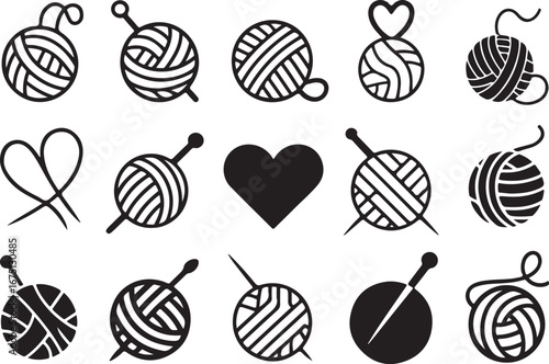 Yarn Ball Collection Knitting Wool Thread Needle Craft Hobby Textile Fiber Set