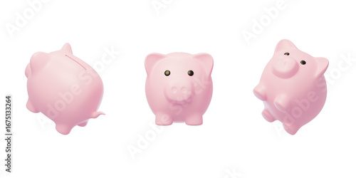 Financial bank Deposit Piggy Bank Wealth Management Pig 3D