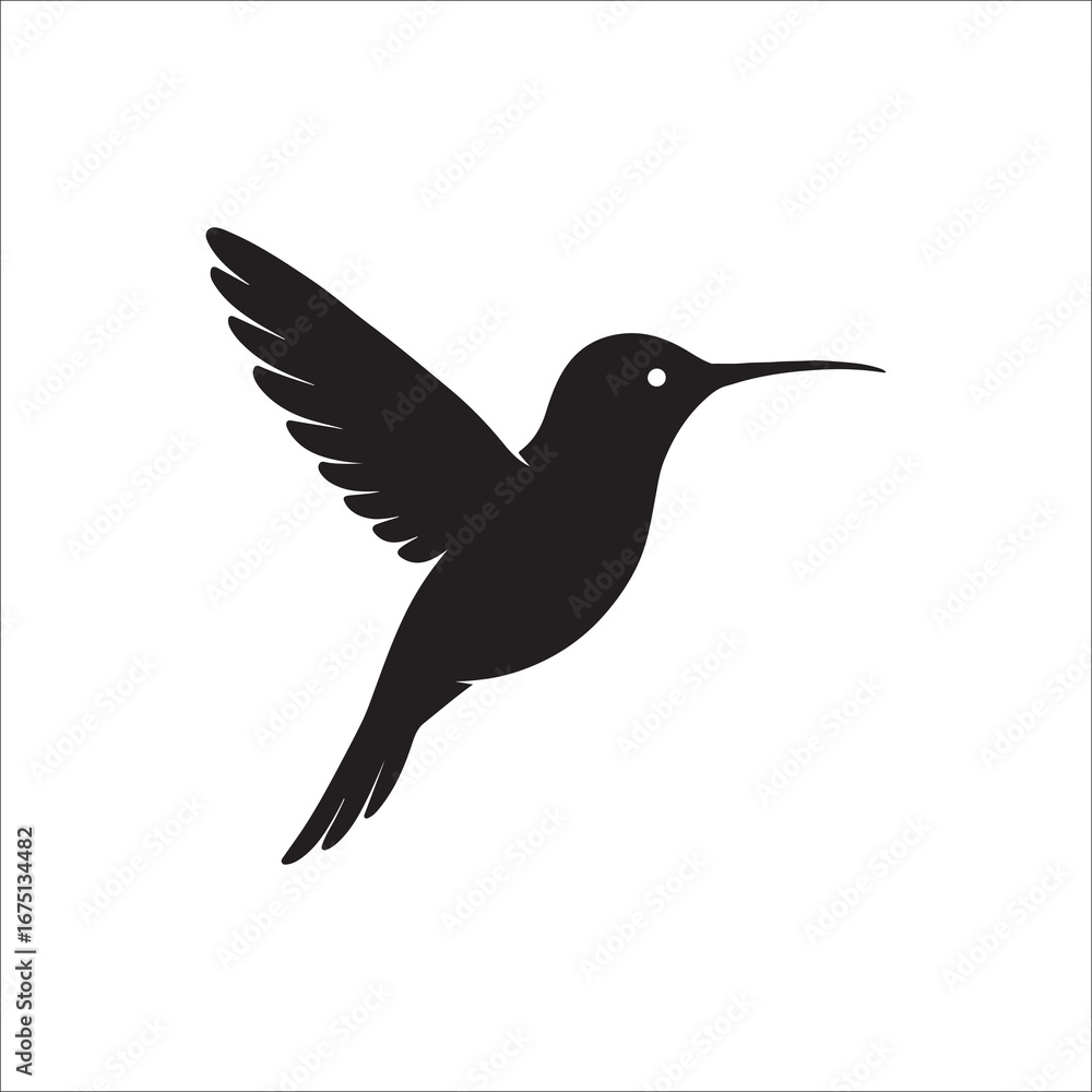 Obraz premium Elegant Silhouette of a Hummingbird in Flight A Symbol of Grace and Agility Capturing the Essence of Nature