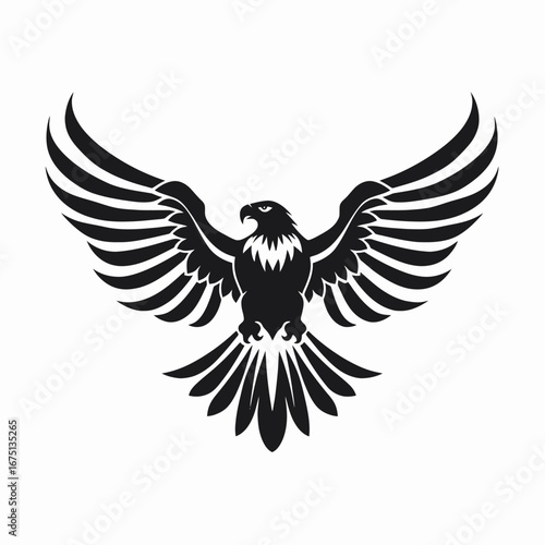 Striking bird of prey soars in this powerful eagle vector art silhouette