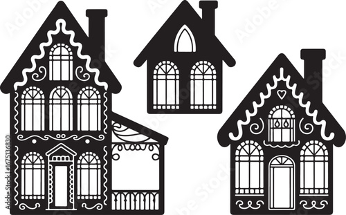 Gingerbread House Vector Illustration Featuring Decorative Details and Sweet Design