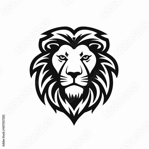 Wallpaper Mural Fierce majestic lion with a stylized graphic head and face silhouette Torontodigital.ca