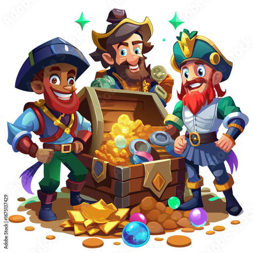 pirate with treasure chest