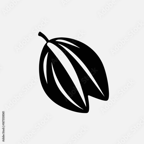Simple cocoa pod vector graphic dark minimalist style beautiful silhouette