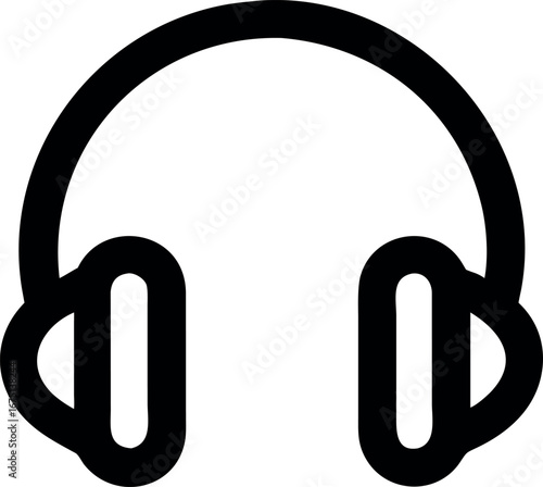 Minimalist outline icon of a headset, a simple vector symbol for personal audio, sound, and digital entertainment concepts