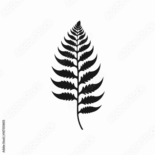 Sleek fern frond design, nature inspired botanical style vector silhouette