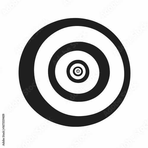 Concentric circles expanding infinitely into the distance create a hypnotic silhouette