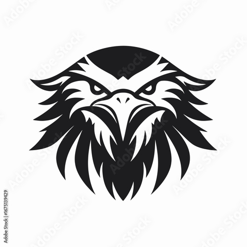 Striking bird of prey vector illustration a powerful eagle head silhouette