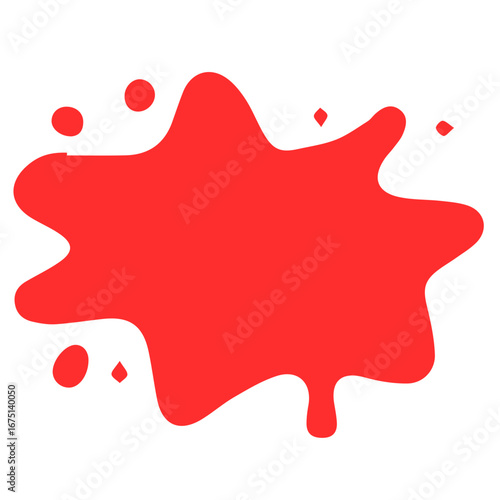 Abstract red splatter with drops