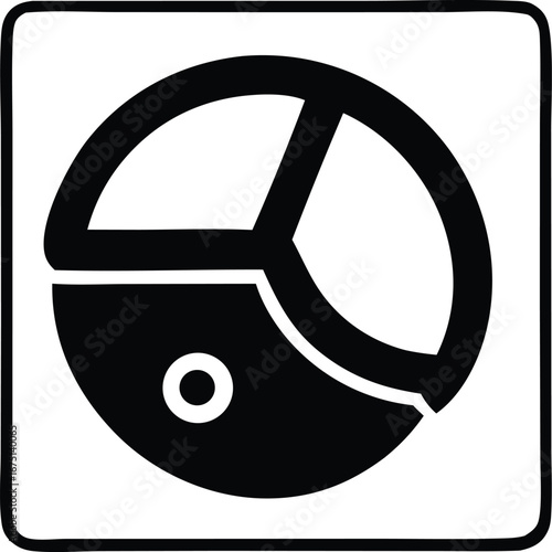 Abstract symbol of interconnectedness and balance featuring a circular design with segmented divisions and a central dot
