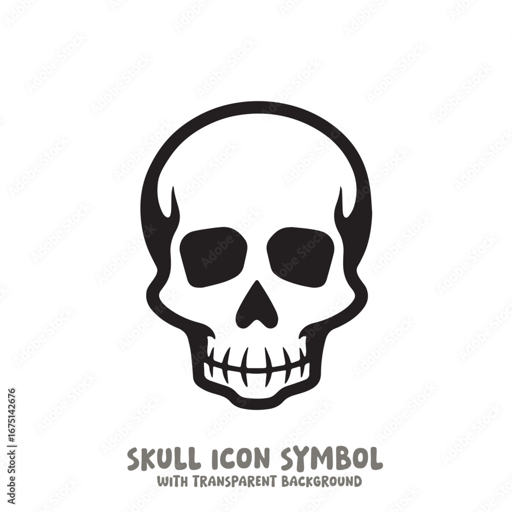 Fototapeta premium Skull and Bone Icon Symbol Vector Illustration in Black and White