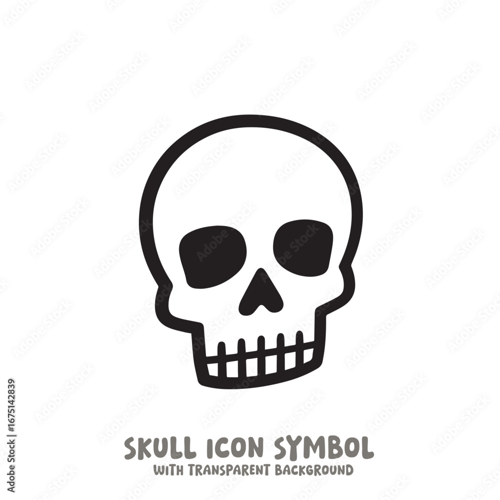 Fototapeta premium Skull and Bone Icon Symbol Vector Illustration in Black and White