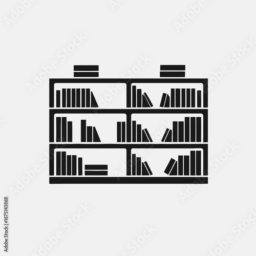 Elegant books on shelves create a captivating monochrome literary silhouette