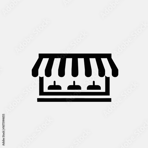 Simple minimalist store front market graphic vector shop silhouette