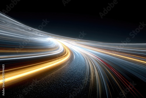Abstract highway, light trails, speed