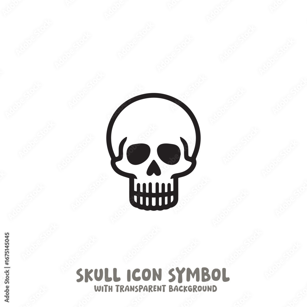 Fototapeta premium Skull and Bone Icon Symbol Vector Illustration in Black and White