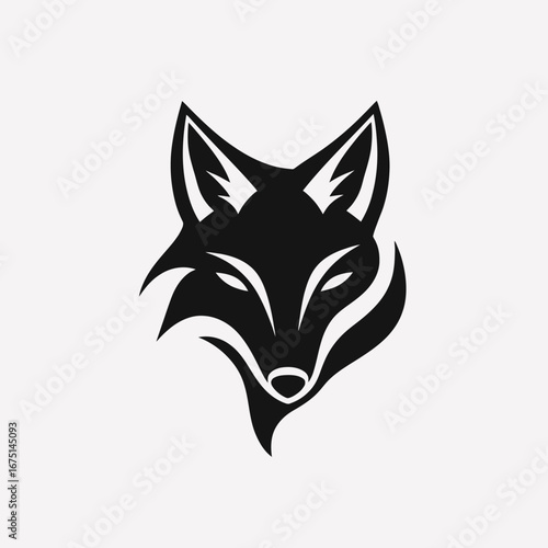 Striking fox head design elegantly simple animal mascot graphic silhouette