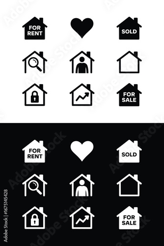 Real estate icons set
