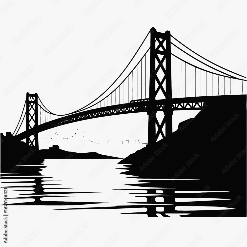 Obraz premium Bay Bridge expansive structure creating a memorable metropolitan cityscape silhouette