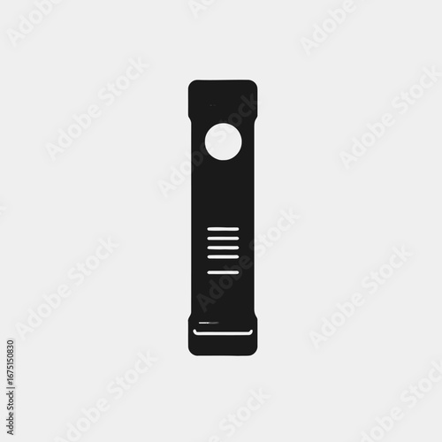 Minimalist black door hanger sign on isolated background silhouette